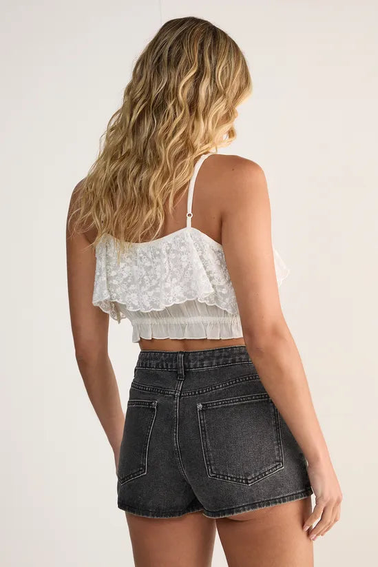 Lace Up Denim Shorts