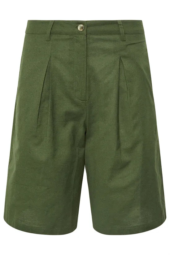 Petite Linen Bermuda Shorts