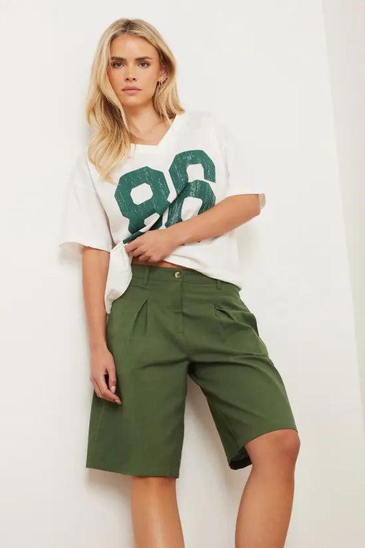 Petite Linen Bermuda Shorts